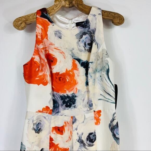 NWT Carmen Marc Valvo Midi Dress Floral Sz 8 - Picture 5 of 11